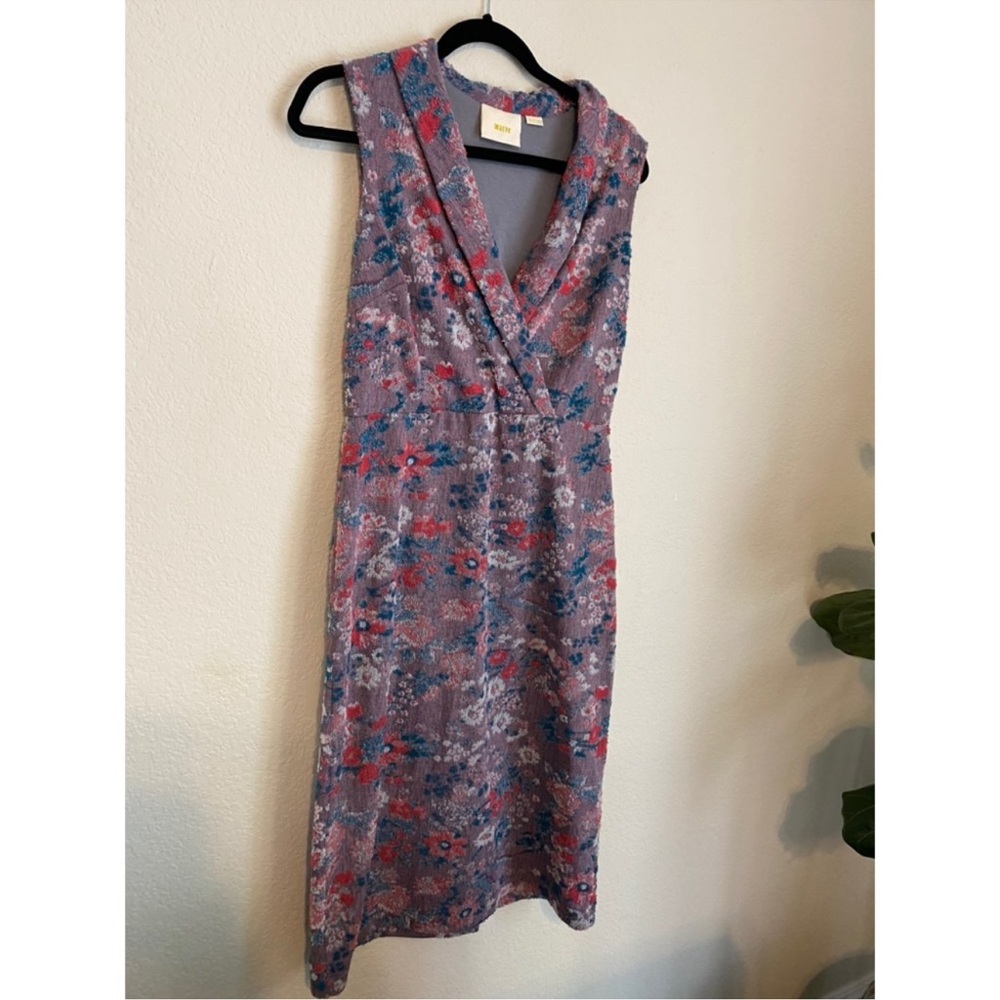anthropologie maeve textured floral midi dress